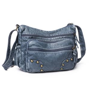 Hobos kadın çanta retro kadın çanta yıkanmış pu deri hobos kadınlar için vintage omuz messenger paketi büyük kapasiteli crossbody çanta