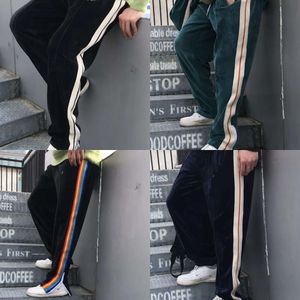 Swobodne spodnie dresowe zamykane plammowe tęczowe paski Veet luźne Classic Street Contrast Pants Sport