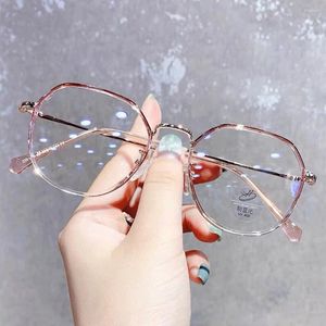 Occhiali da sole Fashion Square Anti Blue Light Glasses Metal Franice per donne uomini Goggle per computer Myopia Eye Protection Spectacles