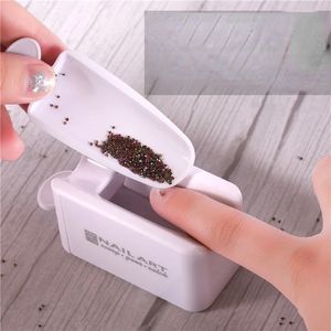 Nails Art Glitter Powder Sequins Double Layer Manicure Tool Rhinestones Gems Decorations Recycling Box Storage Portable Containe