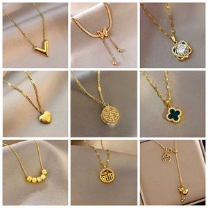 High Quality Luxury Necklace Niche designer high-end light luxury necklace for women 2024 new non fading couple gold jewelry