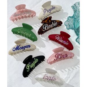 Jewelry Handmade Customized Words Hairpins Hair Claw Barrettes Personalized Name Number Hair Clips Letters for Women Girls Jewelry 2022