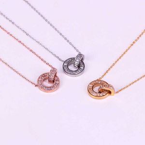High Quality Luxury Necklace Ring Cake Crossing 18K Rose Gold Colorful Feamale Pendant kajia