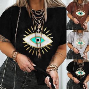 Женские футболки с коротким рукавом для женщин для женщин Early Eye Flound Tshirts Summer Casual Desepting The Tee Tops Tops плюс размер