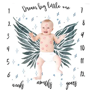 Blankets 0-24M Born Baby Monthly Milestone Blanket Po Zone Background Backdrop Banner Pography Cloth Calendar Accessory Boy Girl