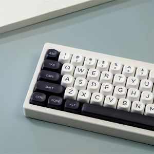 Accessories 126 Keys Minimalist Black and White Dye Sublimation MOA Profile PBT Keycaps For MX Switches Gaming Mechanical Keyboard Key Caps