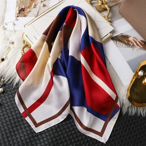 Nejanhom Fashion 2727inch Shawls Beach Sunscreen Silk Feeling Scarves Kerchief Print Square Bandannas 240410