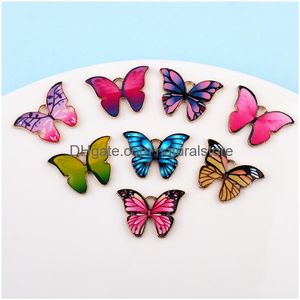 Charms Fashion Colorf Butterfly Clop Diy Pingents Acessórios de joalheria Ligição do gotor de petróleo Chaves de entrega de gotas de entrega componentes otfeq