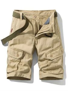 Herrenhosen Herren mehrfacher Cason Cotton Draw String Tactical Cargo Shorts Outdoor wasserdichte Wanderschleife Kleidung für den Sommer Y240422