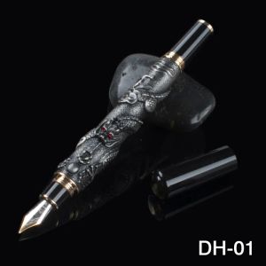 Pens Jinhao Luxury Drago orientale Drago Ancient Silver Fountain Pens Office Business School Penna