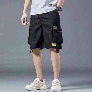 Men's Pants Cargo shorts mens summer loose-fitting five-point pants multi-pocket functional sports pants Y240422