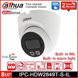Lens Dahua Ipchdw2849tsil 8MP FullColor IP Surveillance Camera Smart Dual Light WizSense Network Camera Dome IR 30M Byggt i MIC
