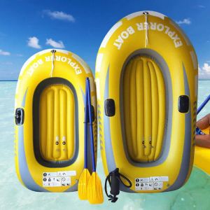 Accessories Inflatable Boat 2 People PVC Canoe Kayak Rubber Dinghy Thicken Foldable Drifting Fishing Boat Raft With Air Pump And Paddles