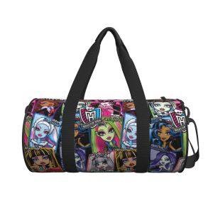 Bags Monster High Character Travel Bag Anime Kawaii Large Sport Bags Weekend Male Female Pattern Gym Bag Casual Graphic Fitness Bag