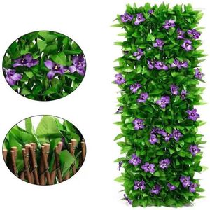 Decorative Flowers 1 Set Wooden Fence Plant Garden Decoration Simulation Balcony Hanging