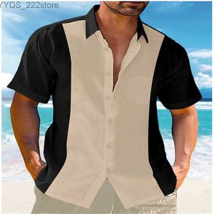 Camisas casuais masculinas Summer Mens Casual Casual 3D Camisa impressa 2024 Nova moda respirável esportes casuais de mangas curtas Mens camisa de alta qualidade YQ240422