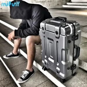 Luggage MIFUNY Thickened Trolley Suitcase Carry on Luggage with Wheels Aluminum Frame Boarding Luggage Universal Largecapacity 2023 New