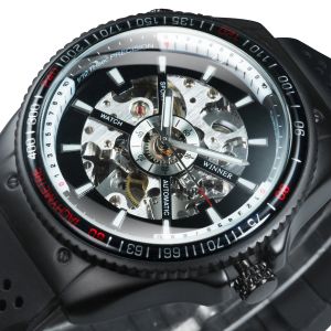 Наборы победитель военные спортивные часы для мужчин механические автоматические часы Mens 2021 Top Brand Luxury Silicone Strap Relogio Masculino