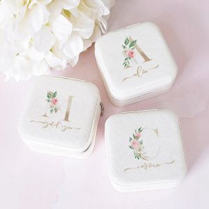 Exibir caixas de jóias personalizadas Jóias de viagem personalizadas Presentes de armazenamento para sua dama de honra personalizada Casamento de aniversário de dama de honra