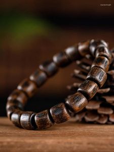 Halsband örhängen sätter högkvalitativ verklig naturlig indonesien tarakan agarwood pärlor gamla material armband kvinnor män med form enkel cirkel
