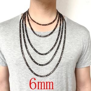 Catene da 6 mm collana in acciaio inossidabile per uomini/donne maschili a catena figaro lunga 18 