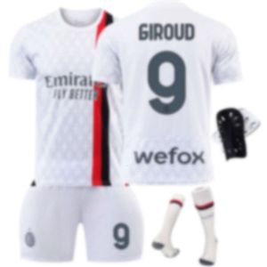 サッカーセット/トラックスーツトラックスーツ2324シーズンACアウェイジャージーセットNo. 9 Giroud 10 Leo 11 Plicic 19 Teo