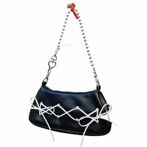 Richme Y2K Women Handbags Fi 2024 Fi Bow Gothic Underarm Counter Counter Bags Female Fudy Chains Designer Crossbody Bags H2LD#