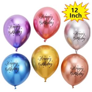 Decorazione per feste blu in pallone in lattice oro viola rosso argento da 12 pollici buon compleanno ballone metallico matrimoni accessori Celebrazione 50pcs