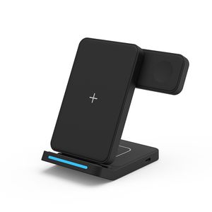 3 in 1 Foldable Wireless Charging Station for iPhone Samsung Phones AirPods iWatch Wireless Charger with QC Adapter T19