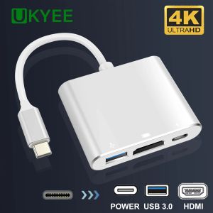 ステーションタイプティックハブUSB CからHDMICAPTIBLEスプリッターUSBC 3 in 1 4K HDMI USB 3.0 PD高速充電アダプター用PC PCアクセサリ用