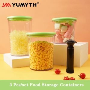 Chelers Yumyth Heart Vacuum Containers Установите контейнеры Bpafree Airlight Food Contains с ручным насосом, сохраняйте свежую пластиковую коробку T297