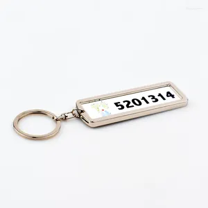 Keychains 5pcs Car License Plate Sublimation Keychain Metal Double Sides Printable Blanks