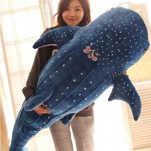 Dockor 1pc 100 cm jätte stor storlek rolig mjuk hajvalval plysch leksak fylld söt djurläsning kudde tilltal kudde gåva till barn