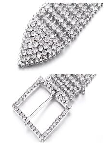 8 Rows Full Cubic Zirconia Wedding Belt Sparkling Rhinestone Chain Belt Wide Waist Chain Belt Cintos Femenino Belts Accessories5421360