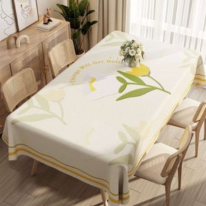 Dining Table Tablecloth No Wash Waterproof Oil Proof Odorless Light Luxury High-end Rectangular Coffee Desk Mat Pvc