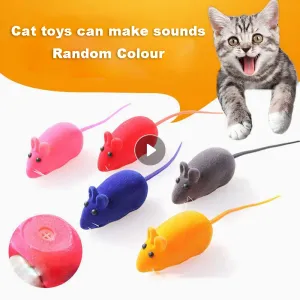 Toys Cat Toy Clockwork Spring Plüsch Mausspielzeug lustiger realistischer Klang Verblösche interaktive Gummi -Vinyl -Maus für Kätzchenkatze Vorräte