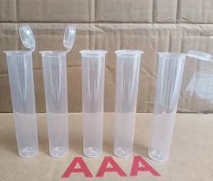 wholesale pre roll packaging plastic bottle tube vial Hinged Lid J-tube Blunt squeeze lid childproof 72mm ecig vape cartridge carts holder packaging custom labels