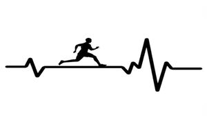 162cm75cm Moda Running Man Heartbeat Decal