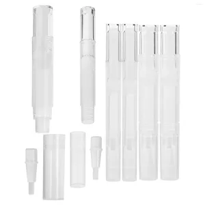 Garrafas de armazenamento 6 PCs Recarregável Cutticle odle Bottle Bottle Double Eyelid Pp Cents Lip Gloss Tubes Unha