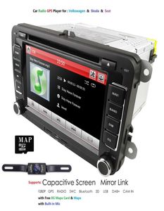 2 DIN 7 인치 자동차 DVD GPS 골프 라디오 연주자 5 6 Touran Passat B6 B6 Sharan Jatta Skoda 좌석 Autoradio 무료 CamerAgps4458403