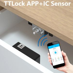 Controle T8 CARTO INTLUSTE INTLATE TTLOCK TTLOCK armário de aplicativos Armário invisível trava de gaveta inteligente Desbloquear mobília eletrônica de mobília de travas de porta