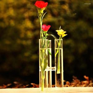 Vasi Vasi di prova del tubo per fiori Piante idroponica autoadesiva Centrotavola con fiore congiunta 3 in 1 Fresh