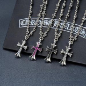 Designer Pendant Necklaces Unisex Classic Diamonds Cross Necklace S925 Retro Punk Hip Hop Trendy Sweater Chain