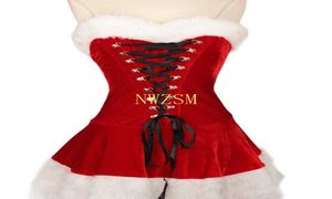 Plus Size MXXL Sexy Ladies Velvet Christmas Dress Cute Santa Claus Costume Mrs Party Fancy5265405