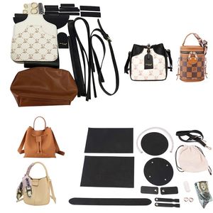 Высококачественный комплект DIY DIY DIY SET SET MATION MATERADE HOMEDING SWEENT LEATER BUCKET Bag с плечевым ремнем для женщин 240418