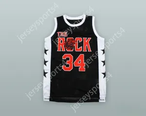 Número personalizado Número masculino Juventude/crianças Joel Embiid 34 The Rock High School Lions Black Alternate Basketball Jersey Top Stitched S-6xl