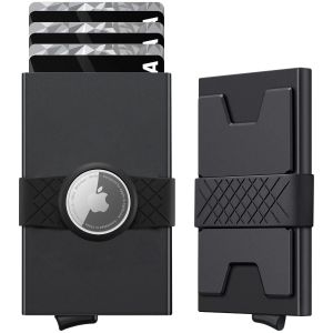 Holders Wallet for Men | RFIDブロッキングレイヤー付きのメタルウォレット|プッシュボタン付きのスリムミニマリストアルミニウムウォレットクイックカードにアクセスできる