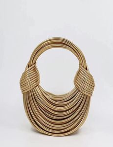 مصمم الأزياء العلامة التجارية الفاخرة Women Women Bag Hobos Style Syde S Handbag Double Knot striped Leather Quality 2205278212661