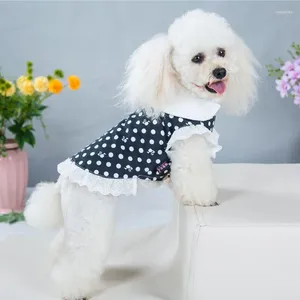 Dog Apparel Summer Pet Clothes Dot Clothing Female Dogs Cotton Princess Dress Teddy For Small