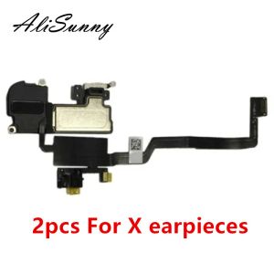 Cables AliSunny 2pcs Earpiece Flex Cable for iPhone X XS XR 11 12 13 Pro Max Ear Sound Speaker Sensor Headset Earphone Parts